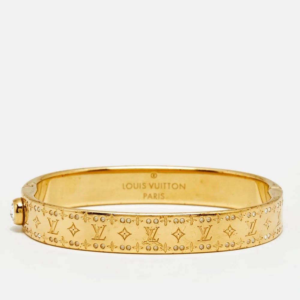 Louis Vuitton Nanogram Strass Bracelet Gold Crystal Bangle Certified Authentic 💎 - Picture 8 of 11